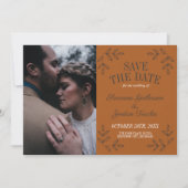 Eerie Autumn Halloween Black Terracotta Gothic Save The Date (Vorderseite)