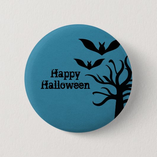 Eerie Bats Halloween Button, blau Button (Vorderseite)