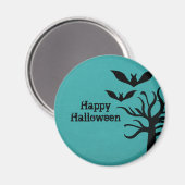 Eerie Bats Halloween Magnet, Aqua Magnet (Vorderseite/Rückseite)