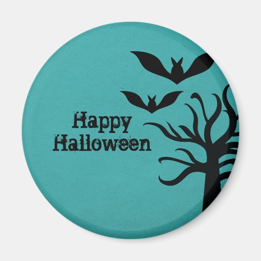 Eerie Bats Halloween Magnet, Aqua Magnet (Vorne)