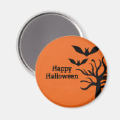 Eerie Bats Halloween Magnet, Orange Magnet (Vorderseite/Rückseite)