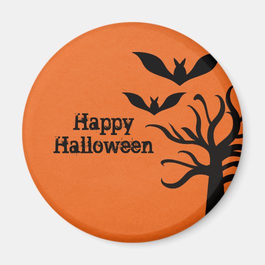 Eerie Bats Halloween Magnet, Orange Magnet (Vorne)
