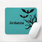 Eerie Bats Halloween Mousepad, Aqua Mousepad (Mit Mouse)