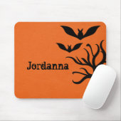 Eerie Bats Halloween Mousepad, Orange Mousepad (Mit Mouse)