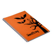 Eerie Bats Halloween Notebook, Orange Notizblock (Rechte Seite)