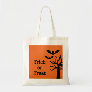 Eerie Bats Halloween Trick oder Treat Bag, Orange Tragetasche