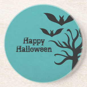 Eerie Bats Halloween Untersetzer, Aqua Sandstein Untersetzer