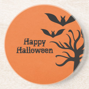 Eerie Bats Halloween Untersetzer, Orange Untersetzer