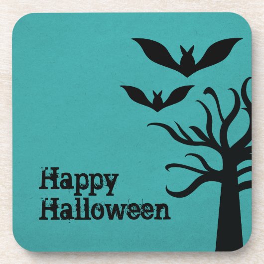 Eerie Bats Halloween Untersetzer Set, Aqua (Vorderseite)