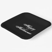 Eerie Black Happy Halloween Paper Plate Pappteller (Gewinkelt)