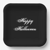 Eerie Black Happy Halloween Paper Plate Pappteller (Vorderseite)