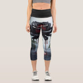 Eerie black rose black capri leggings (Vorderseite)