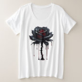 Eerie Black Rose Große Größe T-Shirt (Design vorne)