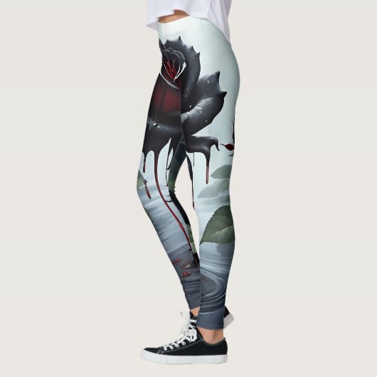 Eerie Black Rose Leggings (Links)