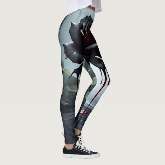 Eerie Black Rose Leggings (Rechts)