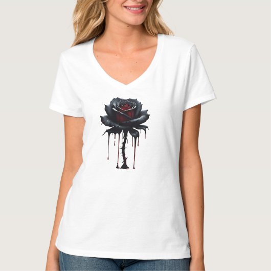 Eerie Black Rose T-Shirt (Vorderseite)