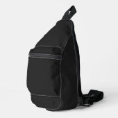 Eerie Black Solid Color Crossbody Bag (Rechte Ecke)