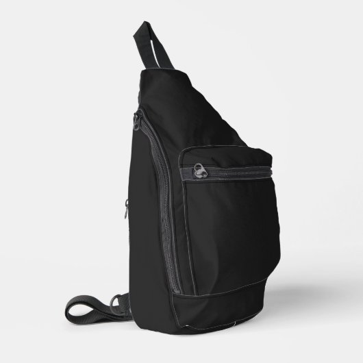 Eerie Black Solid Color Crossbody Bag (Linke Seite)