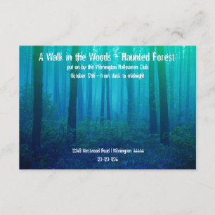 Eerie Blauer Wald - 3x5 Spuk Wald Einladung