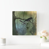 Eerie Crow Quadratische Wanduhr (Zuhause)