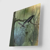 Eerie Crow Quadratische Wanduhr (Winkel)