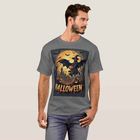 Eerie Elegance: Halloween Mystique T-Shirt (Vorne ganz)