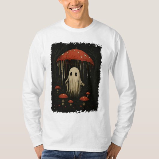 Eerie Forest Ghost unter Tropfstein Pilz T-Shirt (Vorderseite)