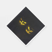 Eerie gelbes Glow Halloween Kürbisgesicht Serviette (Ecke)