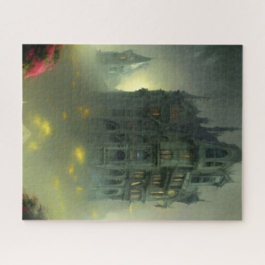 Eerie Gothic Mansion Puzzle (Horizontal)