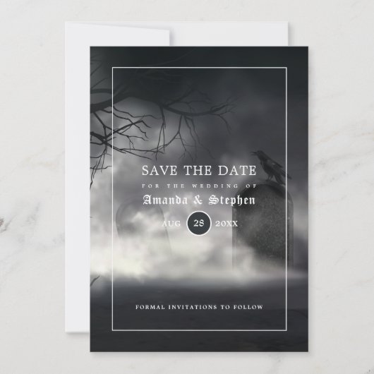 Eerie Gothic Wedding speichern das Datum Save The Date (Vorderseite)