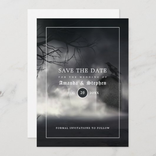 Eerie Gothic Wedding speichern das Datum Save The Date (Vorne/Hinten)