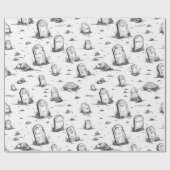 Eerie Grabstein Wrapping Paper Geschenkpapier (Flach)