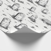 Eerie Grabstein Wrapping Paper Geschenkpapier (Ecke)
