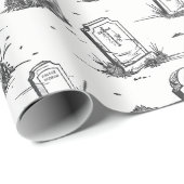 Eerie Grabstein Wrapping Paper Geschenkpapier (Rolleneckpunkt)