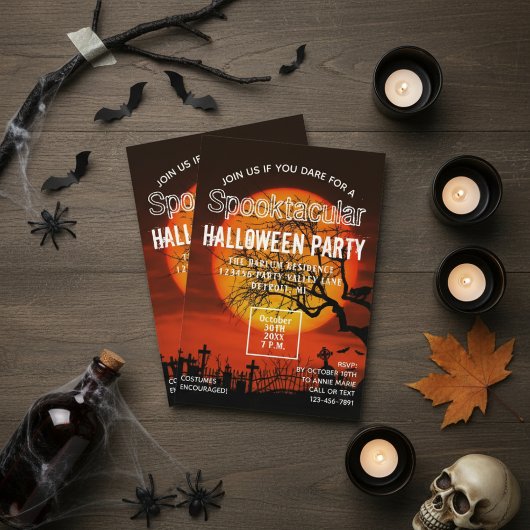 Eerie Graveyard: Halloween Spooky Costume Party Einladung