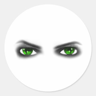 Eerie Green Eyes Runder Aufkleber