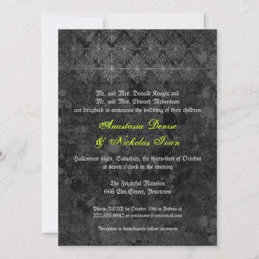 Eerie Halloween Hochzeitseinladung Einladung (Vorderseite)