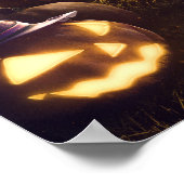 Eerie Halloween Night Full Moon & Spuk House | Poster (Ecke)