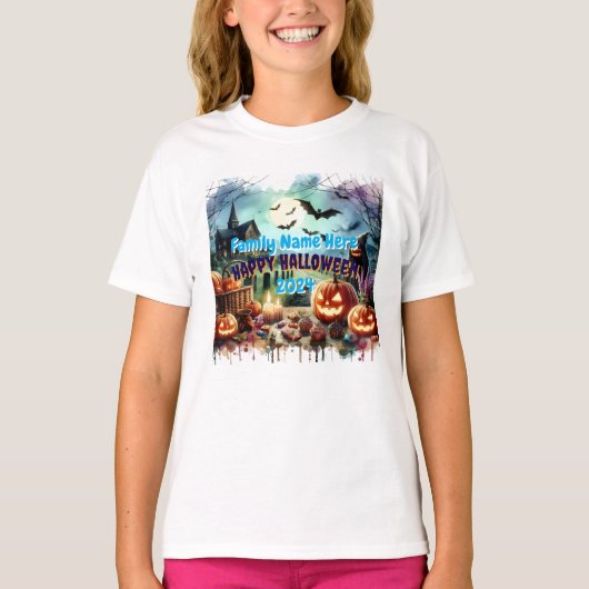 Eerie Halloween Night Watercolor T-Shirt (Vorderseite)