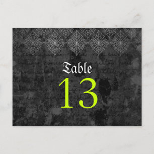Eerie Halloween Tischnummer Card