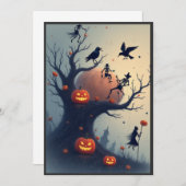 Eerie Halloween Tree Dankeskarte (Vorne/Hinten)