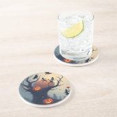 Eerie Halloween Tree Getränkeuntersetzer (Seite)