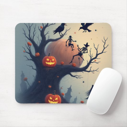 Eerie Halloween Tree Mousepad (Mit Mouse)