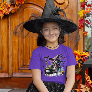 Eerie Hexch Skeleton Cauldron Halloween T-Shirt