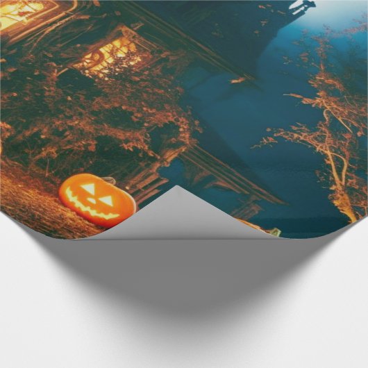 Eerie Illuminations: Bezaubernd Jack-o'-Lantern Geschenkpapier (Ecke)