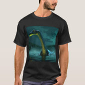 Eerie Loch Ness Monster mit leuchtenden Augen in d T-Shirt (Vorderseite)