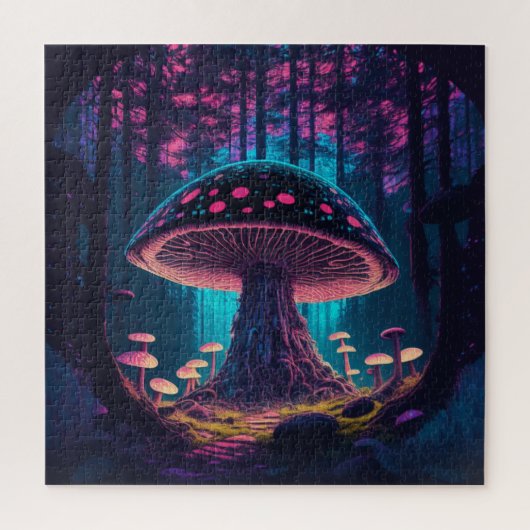 Eerie Magical Giant Toadstol im Wald Puzzle (Vertikal)