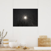 Eerie Moon in Clouds Poster (Küche)