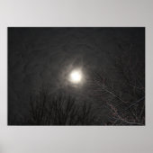 Eerie Moon in Clouds Poster (Vorne)