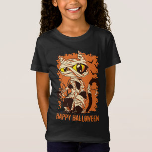 Eerie Mummy Cat Happy Halloween T-Shirt